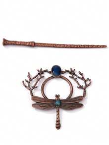 Retro Dragonfly Hairpin Wind Hair Stick Fashion Antique Color Hair Accessories Dress Up Headwear, Bun Extension, Hair Styling Pins - Multicolor - View 8