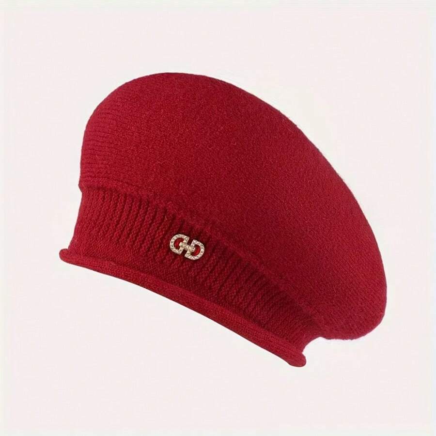 1PC Autumn And Winter Fashion Versatile Knitted Hat, Beret, Woolen Hat, Comfortable And Warm Stacking Hat, Upgraded Thick And Lightweight Brimless Hat - Elastic Fit, Soft And Warm Autumn And Winter Style, Suitable For Cold Weather Headwear, Classic Design And High-Quality Stitching. Suitable As A Mother's Day Gift Or Father's Day, Music Festival Bonfire Party+1 Lucky Boost - 紅色 - 查看 1