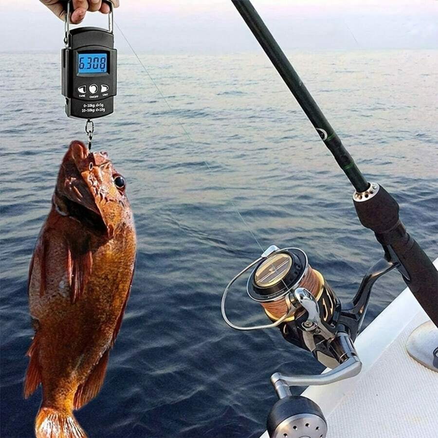 Handheld LCD Digital Scale With Fishing Hook Weights - Gorelax Libra Mini Pocket Digital Travel Bag - Black - View 1