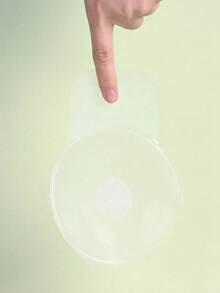 2/10pcs Transparent Lift Bra Petals, Nipple Cover, Invisible Backless Strapless Silicone Breast Petals For Wedding Dress, Party, Lingerie - Clear - View 7