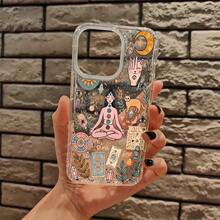 Funda de teléfono ultra-delgada a prueba de golpes y resistente a caídas para un teléfono con una impresión creativa de múltiples elementos de una chica de yoga con diseño, compatible con iPhone 11, 12, 13, 14, 15, 16, 17 Pro Max, 15 Pro, 14 Plus. ¡Dale un toque chic a tu teléfono favorito con una funda elegante! - 1 pieza - Ver 4