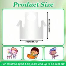 10/20/50/80Pcs Disposable Aprons For Kids,Painting Smocks, Children's Craft & Cooking Aprons, Child Art Aprons, Suitable For Ages 4-10, Ideal For School Activities, Birthday Parties, And Art Projects - Multicolor - View 12