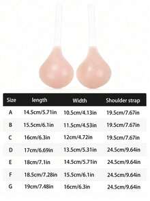 New Silicone Invisible Bra With Straps, Non-Slip Style, Lift And Enhance Cleavage, Designed For Wedding Photography, Strapless Dresses, Invisible Underwear, Dresses, Jumpsuits, Travel & Vacation - Apricot - View 5