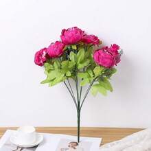 Duovlo Springs Flowers Artificial Silk Peony Bouquets Wedding Home Decoration,Pack Of 1 (Spring Hot Pink),20.87*3.5,SpringHotPink - SpringHotPink - 查看 4
