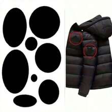 2pcs Feather Down Jacket Repair Patches, Self-Adhesive Nylon Fabric Patches, Waterproof Round/Oval Tape For Repairing Jackets, Clothes, Tents, Sleeping Bags, Ski Pants And Other Holes - Multicolor - View 1