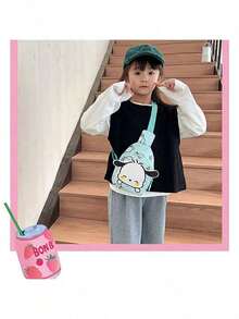 轻便防水帆布斜挎包，可爱卡通图案迷你单肩包，可调节肩带，适合上学、购物、旅行，是送给学生和护士的精美礼物。 - 彩色 - 查看 7