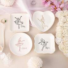 Personalized Ballet Jewelry Tray, Girls' Ballet Ring Dish, Gift For Dance Teachers, Ballet Dancers, Dance Troupes, Birthday And New Year Gifts - White - View 6