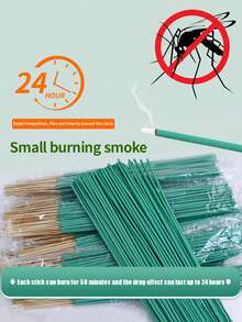 90支香茅驱蚊棒，持久植物香味，带香炉，人造木材质，适用于居家、露营、瑜伽、节日送礼 - 彩色 - 查看 5