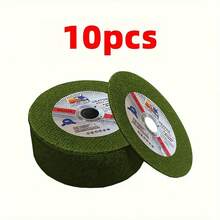 10/25/50pcs 107mm Stainless Steel Cutting Discs - 1.2mm Double Mesh Resin Wheels For Wood, Plastic & Metal, High-Efficiency Cutting Tools For DIY Projects, Work & Home Use, Multipurpose Discs, Smooth Operation, Durable Construction - Army Green - View 10