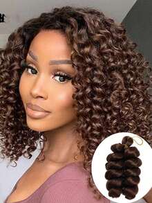 Goddess Bob Braiding French Loose Curl Crochet Hair 12 Inch Length 150g/Pc Short Boho Curly Box Braids Knotless Braids Crochet Hair Extensions - Multicolor - View 31