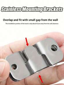 Heavy Duty Stainless Steel Mounting Bracket | Recessed Interlocking Hooks With Screws, Suitable For Furniture And Bed Corners | Corrosion-Resistant Wall Hardware For Frames And Gallery Displays - Multicolor - View 3