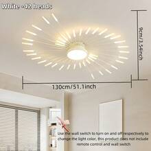 42+1 Head Modern Semi-Flush Mount LED Ceiling Light, Acrylic Lampshade, Hardwired 110-240V, Switch Control, Includes Installation Hardware, Suitable For Bedroom, Living Room, Dining Room - Multicolor - View 12