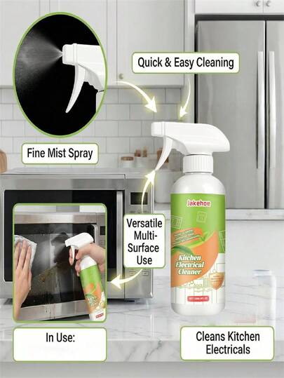  Jakehoe - Productos de limpieza para electrodomésticos, suministros de limpieza multifuncionales para cocinas y baños. Limpieza diaria suave y portátil para el hogar, eliminación de manchas, pulido y brillo. Adecuado para cocinas de inducción, refrigeradores, hornos cerámicos, hornos microondas, hornos, tableros de alimentación, secadores de pelo, etc. La limpieza de azulejos de baño y cocina es un producto de limpieza doméstica multifuncional y un elemento imprescindible para las cocinas.