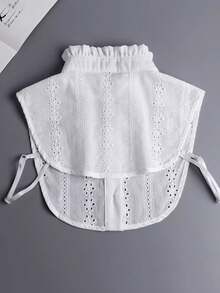 1件/2件装女士提花可拆卸镂空蕾丝领衬衫，舒适透气，半长款上衣，女士及女孩礼物配饰，情人节礼物 - 彩色 - 查看 7