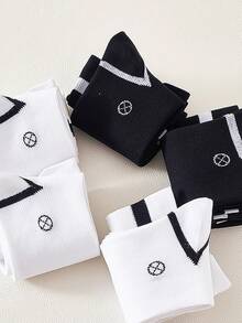 2/3 Pairs Kids/Youth Compression Calf Socks, Sports Long Socks For Fitness, Running, Jumping, Cycling, Marathon, Breathable, Moisture-Wicking, Odor-Resistant, Suitable For All Seasons, Random Colors - Black and White - View 9