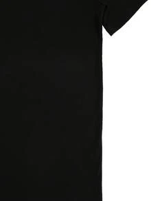 Customized Men's T-Shirt With Front And Back Graphic, Logo Print For Team Uniform/Workwear/Dance Group, Couple/Best Friend Portrait, Summer Short Sleeve Lightweight Top, Customized Men Tops, Chic Autumn, Men, Winter Grace, Hipster, Contracted, Gym Boy - màu đen - Xem 4