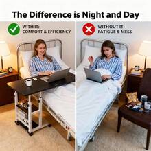 This Bedside Desk Is Designed For Nursing Care, Featuring Adjustable Height With Braked Casters. It's A Rehabilitation Desk With A Bedside Table Design, Suitable For Home Medical Care, And Can Also Be Used As A Dining Table For Elderly Patients. It's Available In Multiple Colors And Makes A Practical Gift. - trắng - Xem 5