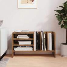 vidaXL Schallplattenschrank mit Ablage, Antikholz, 78,5 x 35 x 45 cm - Braun - Übersicht 4