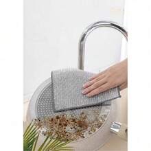 30pcs/Pack Thick Double-Sided Metal Wire Scouring Pads, Kitchen Dish Washing Cloth/Pot & Pan Cleaning Cloth/Towel Cleaning Tool - Silver - View 12
