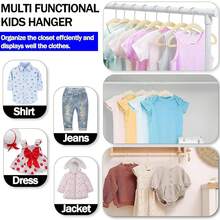 35个婴儿衣架，天鹅绒材质，带360°旋转挂钩和缺口肩部设计，经久耐用 - 彩色 - 查看 4