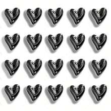 12个/6个/3个套装 铁质黑色太空染色心形冰箱贴，优雅简约装饰磁铁，适用于冰箱、白板、办公室、厨房、洗衣机及任何铁质表面 - 彩色 - 查看 7