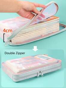 A4 Student/Teacher Book Storage Bag, Large Capacity Stationery Organizer Bag, File Folder, School/Office Supplies Pouch - Multicolor - View 8