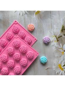 1pc Mini Rose Silicone Mold, Suitable For Soap And Cubes, Chocolate, DIY Couples Activity, Romantic Gift ,DIY Valentine Gift,Sweetheart Gift ,Handmade With Love,Baking With Kids ,Easy Dessert Making - Nhiều màu - Xem 2