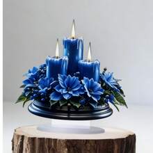 Elegant Blue Acrylic Candle Decor - Multifunctional Home & Office Decoration Suitable For Living Room, Bedroom, Cafe, Etc. - Perfect Gift For Friends And Family, 2D Acrylic Material, Indoor & Outdoor Use, Home Themed, Multipurpose Decoration