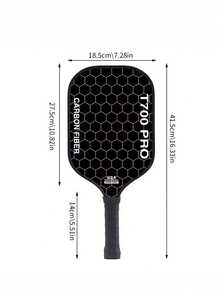 1 Set Paleta de pádel de fibra de carbono premium de 3ra generación con tecnología de núcleo y bolsa de transporte - Durable, ligera, adecuada para todos los niveles de habilidad - Multicolor - Ver 3