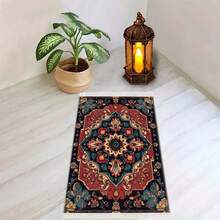 1pc Vintage Floral Carved Prayer Mat, Middle Eastern Style Devotional Rug - Multicolor - View 12