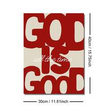 1pc Framed/Unframed "God Is Good" Christian Canvas Poster, Minimalist Red Faith Quote Typography Wall Art Print, Biblical Scripture Painting, Suitable For Apartment, Living Room, Bedroom, Modern Home Decor - Multicolor - View 17