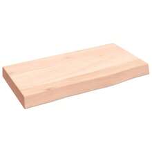 Larryhot Ripiano a Parete 40x20x4 cm Legno Massello Rovere Non Trattato, Facile da assemblare, dall'estetica elegante e raffinata, pratica per riporre gli oggetti, la scelta ideale per l'organizzazione e la decorazione domestica - Castano - Visualizzare 2
