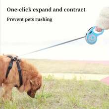 Correa retráctil reflectante duradera para perros de 5M/3M, de alta resistencia con agarre antideslizante, sistema de freno y bloqueo fuerte, gancho giratorio de 360° sin enredos, correa de entrenamiento y paseo para perros pequeños y medianos de hasta 15kg - Multicolor - Ver 11