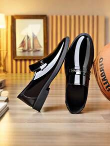 2026新款男士软皮正装商务鞋，光泽优雅的英伦风百搭鞋款，透气舒适的男士假日正装鞋 - 黑色 - 查看 3