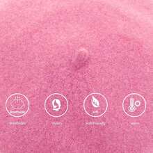Beret, French Beanie, Outdoor, Winter, Fashion Lady Hat - Pink - View 4