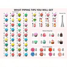 208 PCS Cake Decorating Kit, Baking Supplies With Dessert Decorating Syringe Set, Storage Icing Piping Bags And Tips Set Cookies, Cupcake Cake Decorating Supplies For Beginners - Default - View 8