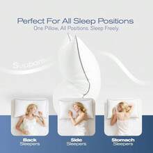Pillows Set Of 4, Ultra Thick Down Bed Pillows, Cooling Hotel Quality Pillows Back, Stomach Or Side Sleepers, Washable White, 4 Pack - Queen + 4 - View 6