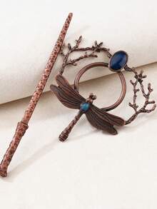 Retro Dragonfly Hairpin Wind Hair Stick Fashion Antique Color Hair Accessories Dress Up Headwear, Bun Extension, Hair Styling Pins - Multicolor - View 1