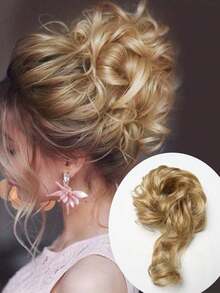 8 Pulgadas Moño Chignon Rizado Sintético Elástico Scrunchies Desordenado Accesorio de Extensión de Cabello Pieza de Recogido Accesorios para el Cabello