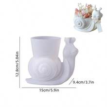 DIY Clay Mold 3D Stereoscopic Snail Candle Cup Plaster Resin Flowerpot Storage Box Decoration Drip Glue Mold Snail Shape Daily Storage Decoration Silicone Mold - White - View 10