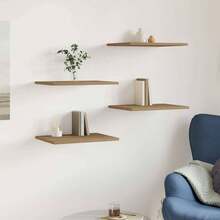 Larryhot Ripiani per Libreria 4 pz Rovere 60x10x1,5 cm Legno Multistrato, Facile da assemblare, dall'estetica elegante e raffinata, pratica per riporre gli oggetti, la scelta ideale per l'organizzazione e la decorazione domestica - Castano - Visualizzare 1