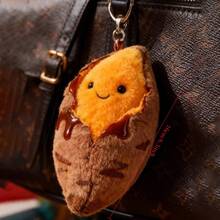 Cute Roasted Sweet Potato Bag Pendant Couple Keychain Girly Heart Decoration Backpack Ornament This Is A Great Suitable Family And Friends - mặt dây chuyền khoai lang nướng - Xem 3