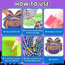 Fairyland JinWenn Decor For Home Diamonds Art Kit Decorations, Football Diamonds Painting Kit For Adult Tabletop Gift DIY 5D Diamonds Dots Minnesota Home Special Crystal Diamond 7.9x7.3 Inch - DP02553 - 查看 8
