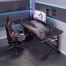1pc E-Sports Game Table, Suitable For Home Use And Hotel E-Sports Rooms, Easy To Install - Black - View 2