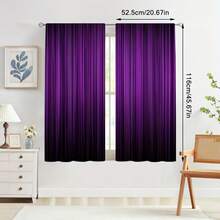 2pcs Deep Purple Vertical Curtains - Modern Window Drapes With Elegant Rod Pocket (No Rod Needed),  Semi-Sheer Privacy Panels For Living Room, Bedroom,  Office - Machine Washable Polyester Curtains In Luxury Color For Home & Commercial Decor, Living Room Curtains,  Cozy Atmosphere Creation, Stylish Room Accent, Contemporary Design, Highquality Print, Interior Designers, 2D Flat - in ấn - Xem 2