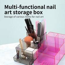 Multi-Functional Storage Box, Cosmetic Display Case, Nail Art Drill Bit Holder, Nail Art Pen & Buffer Organizer - Multicolor - View 2
