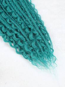 24 Inch Mixed SE Dreadlock Extensions Sets, 3 In 1 30 Strands Synthetic Single Ended Dreads Extensions, Ombre Blue Hippie Dreads Style For Girls - Multicolor - View 10