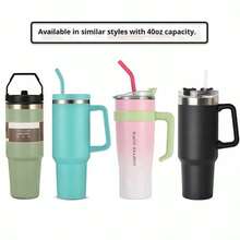 1pc 40oz Insulated Water Bottle Sleeve With Handle, Straw Cup Holder, Fits Various Outdoor Activities Like Walking, Cycling, Camping, Hiking, Multifunctional Water Bottle Accessory With Phone Pocket - Multicolor - View 6