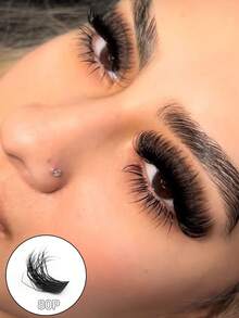 280Pcs False Eyelashes D Curl 8-16mm DIY Eyelash Cluster Extra Thick & Fluffy & Natural Effect Reusable Suitable For Daily Life, Weddings, Dates, Parties, Travel - D - 查看 3