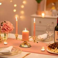 Unity Candle Holder For Wedding Ceremony Set - 3 Arm Metal Gold Candle Stand For Pillar Taper Candlestick Unity Candles Centerpiece Decor Bride Reception Anniversary Decoration Gift - Gold - View 5